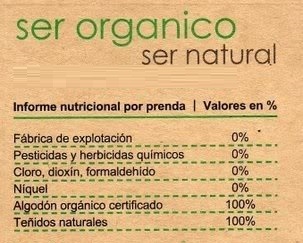 Etiqueta de algodón orgánico