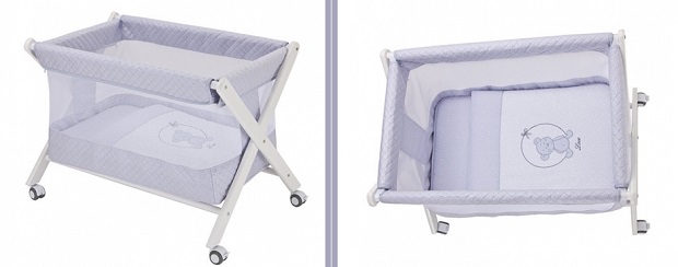 Minicuna transpirable Charlotte con malla trasparente