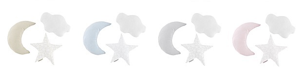 cojin con forma de luna estrella y nube para cuna de petit praia