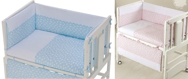vestidura para minicuna colecho allegra coleccion Nubi nubes Bolin Bolon