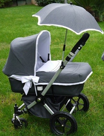 sombrilla a juego con la vestidura para capazo bugaboo