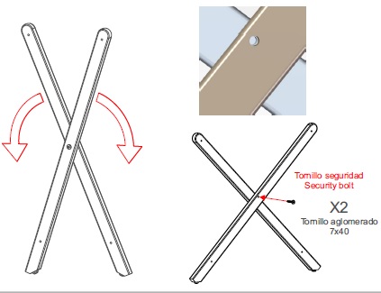 tornillo seguridad estructura tijera plegable tornillo seguridad estructura tijera plegable